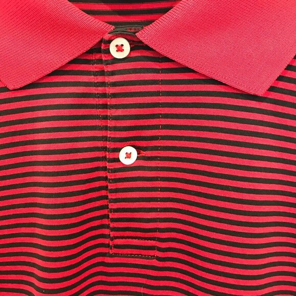 Polo Golf by Ralph Lauren Men's 2-Button Striped Polo Shirt Sz XXL in Red, Black - Picture 3 of 14